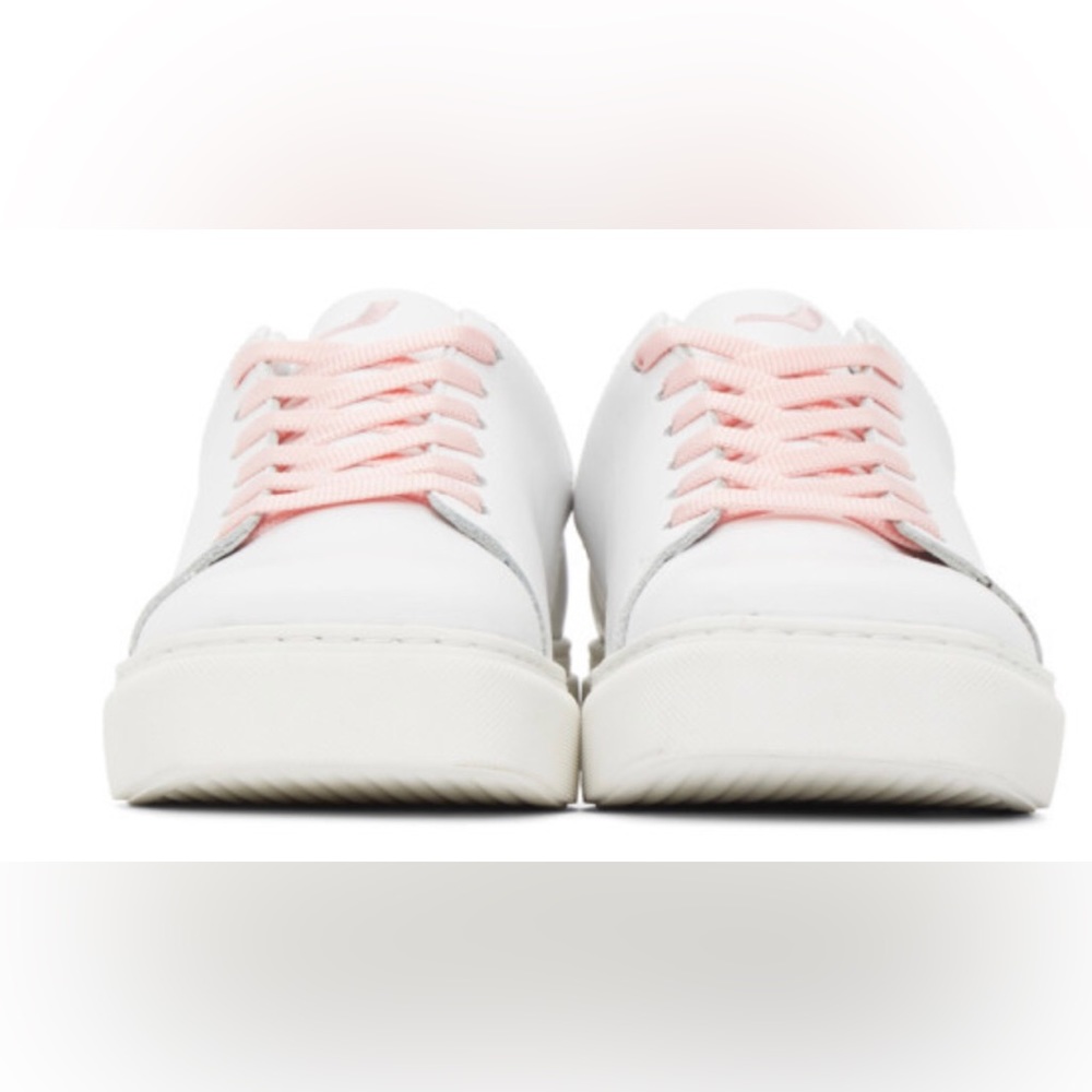 💥PRICE DROP💥 Joshua Sanders White and Pink Square Toe Sneaker - NWOT